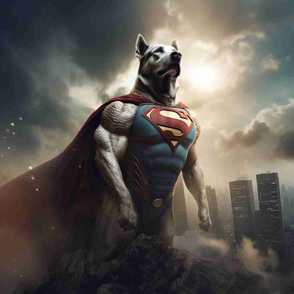 Stalwart Superhero Personalized Dog Portrait Canvas