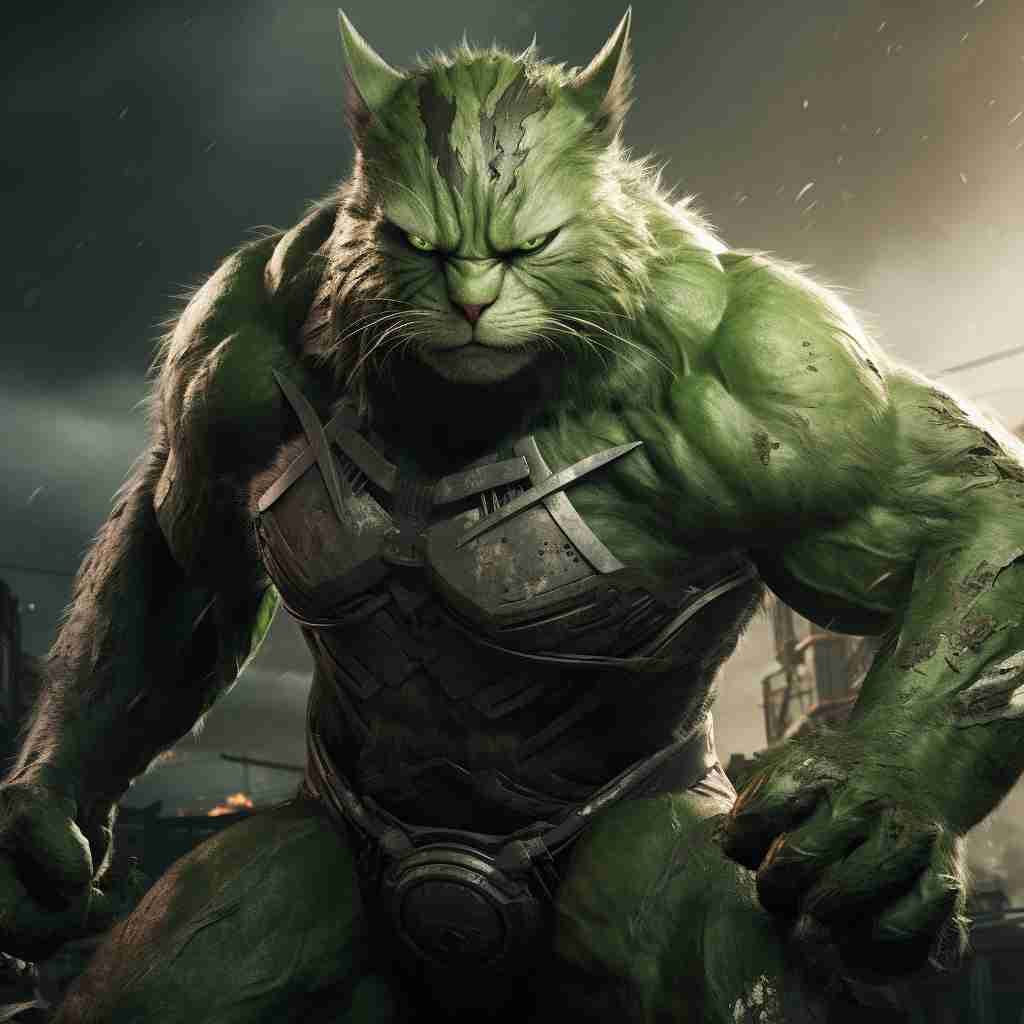 Hulk Green Big Cat Canvas Images