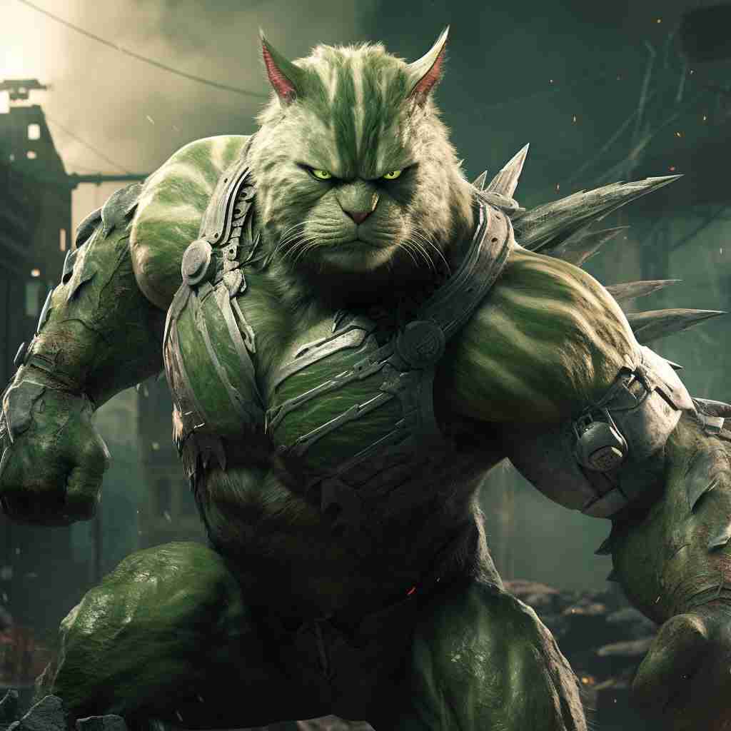 Fat Hulk Cat Dog Art Images