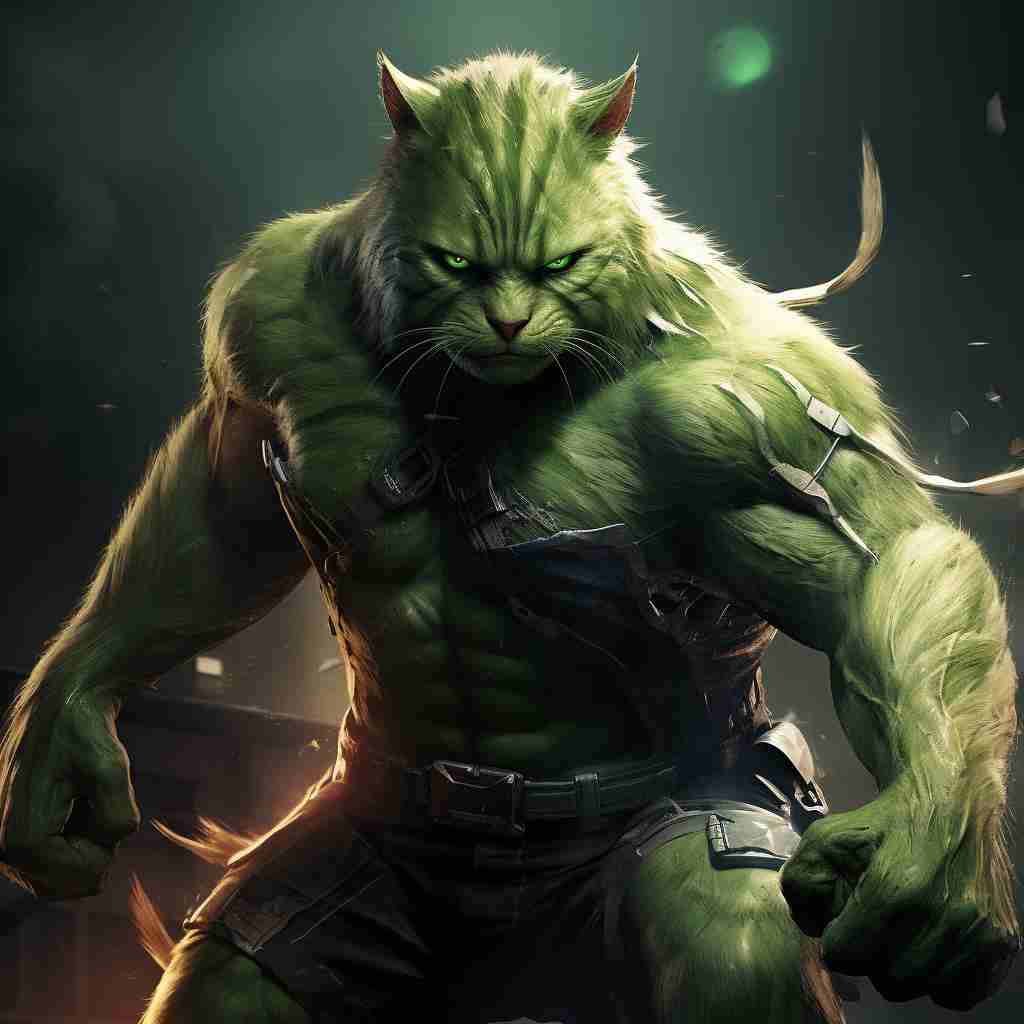 Hulk Cute Happy Cat Canvas Images
