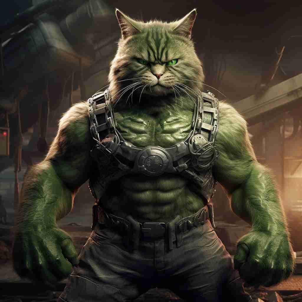 Little Hulk Cute Cartoon Cat Images