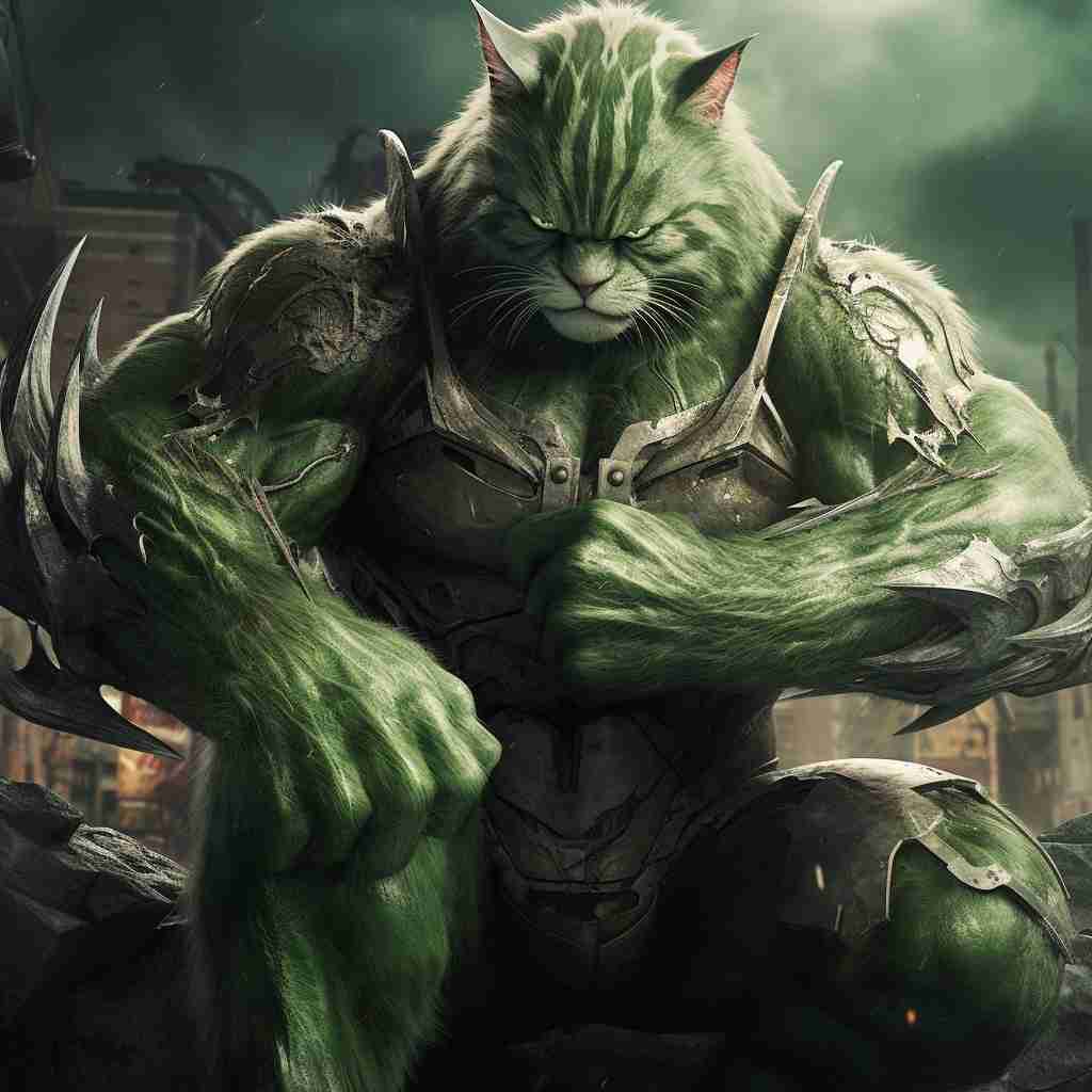 Mega Hulk Cute Cat Canvas Images Drawing