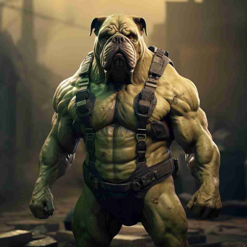 Green Hulk Canvas Painting Dog Pictures