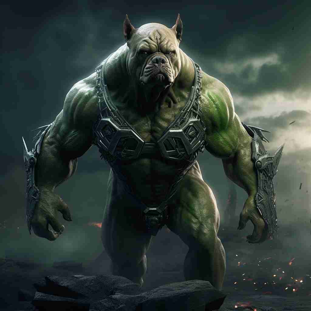A Hulk Custom Dog Art Canvas Portrait