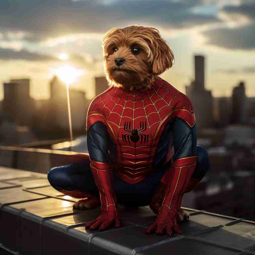 Stalwart Spider-Man Personalized Dog Photo Canvas Wall Art