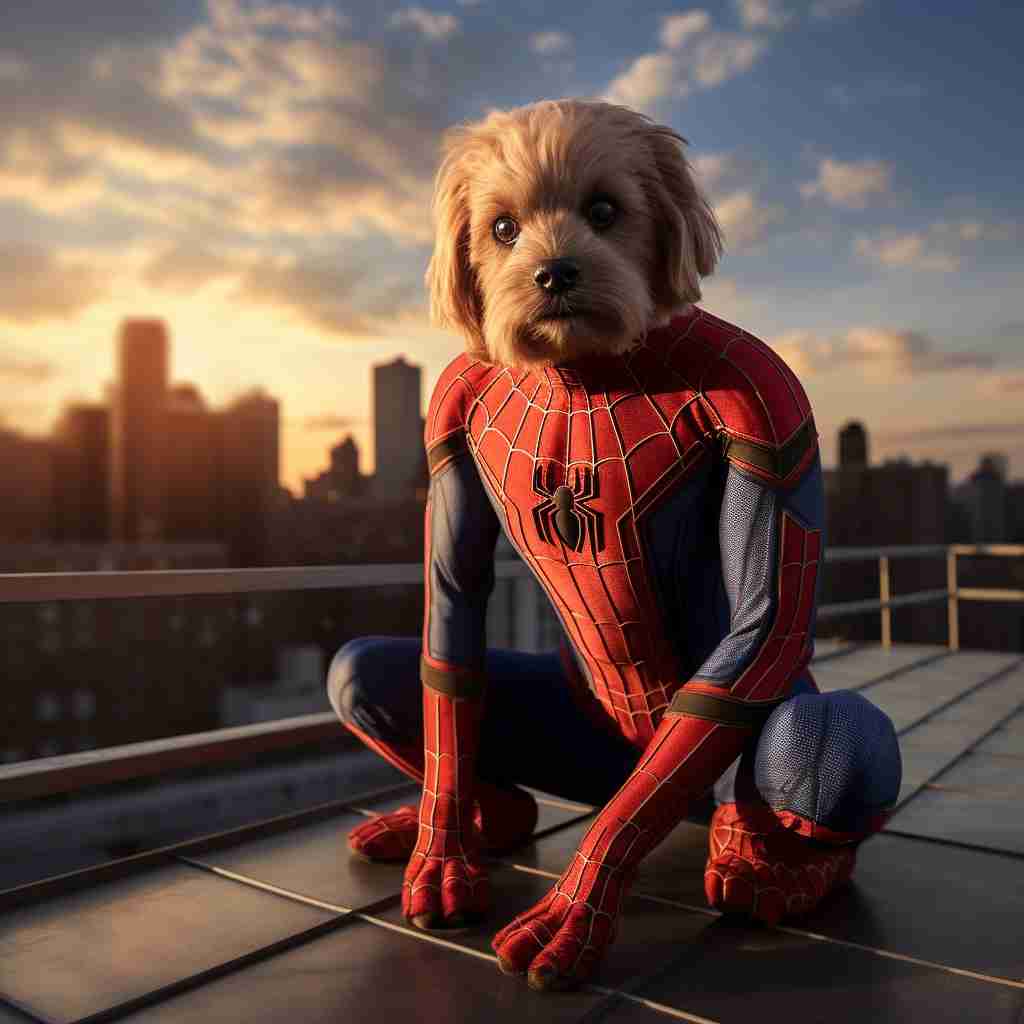 Superhero Funny Dog Canvas Picture Art