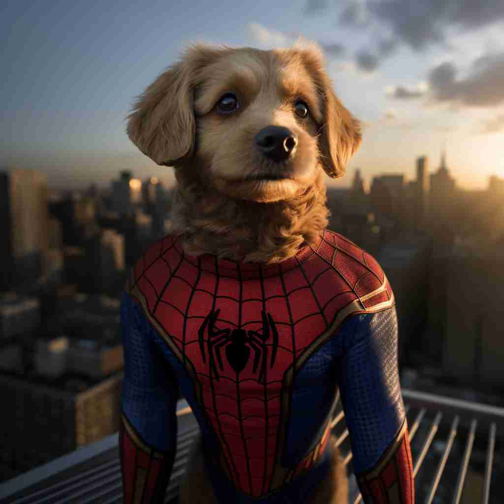 Canvas Painting Of Your Dog Funny Superhero