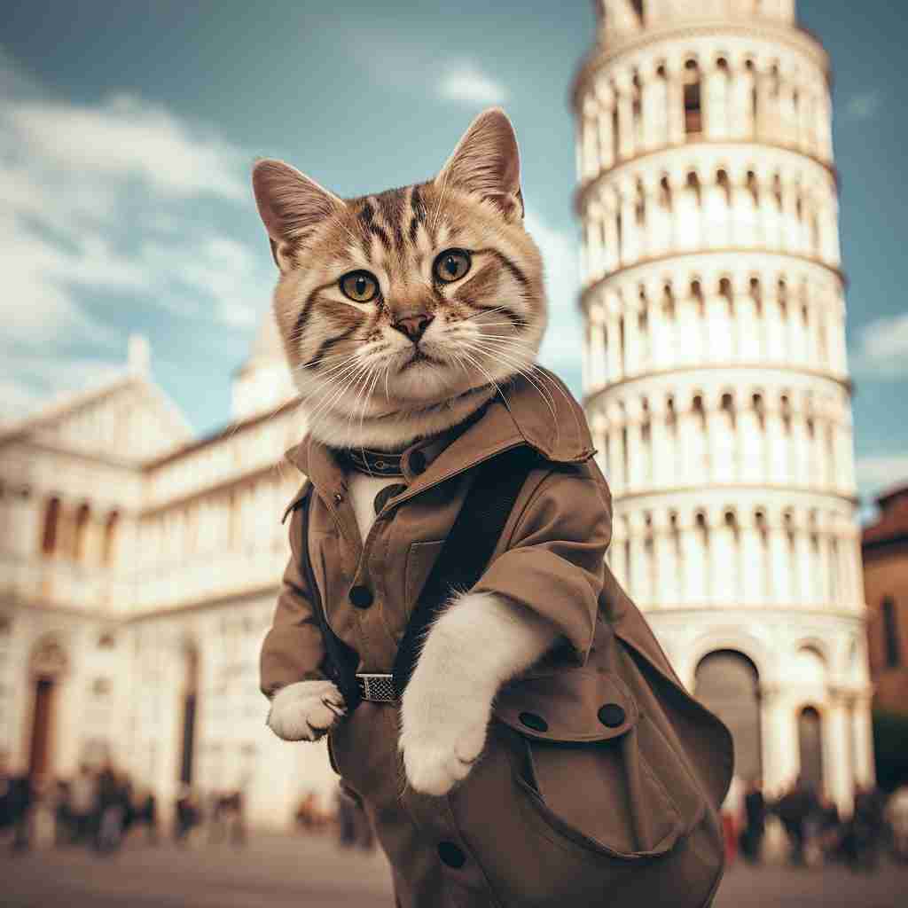 Adventurous Traveler Cats Digital Art Prints