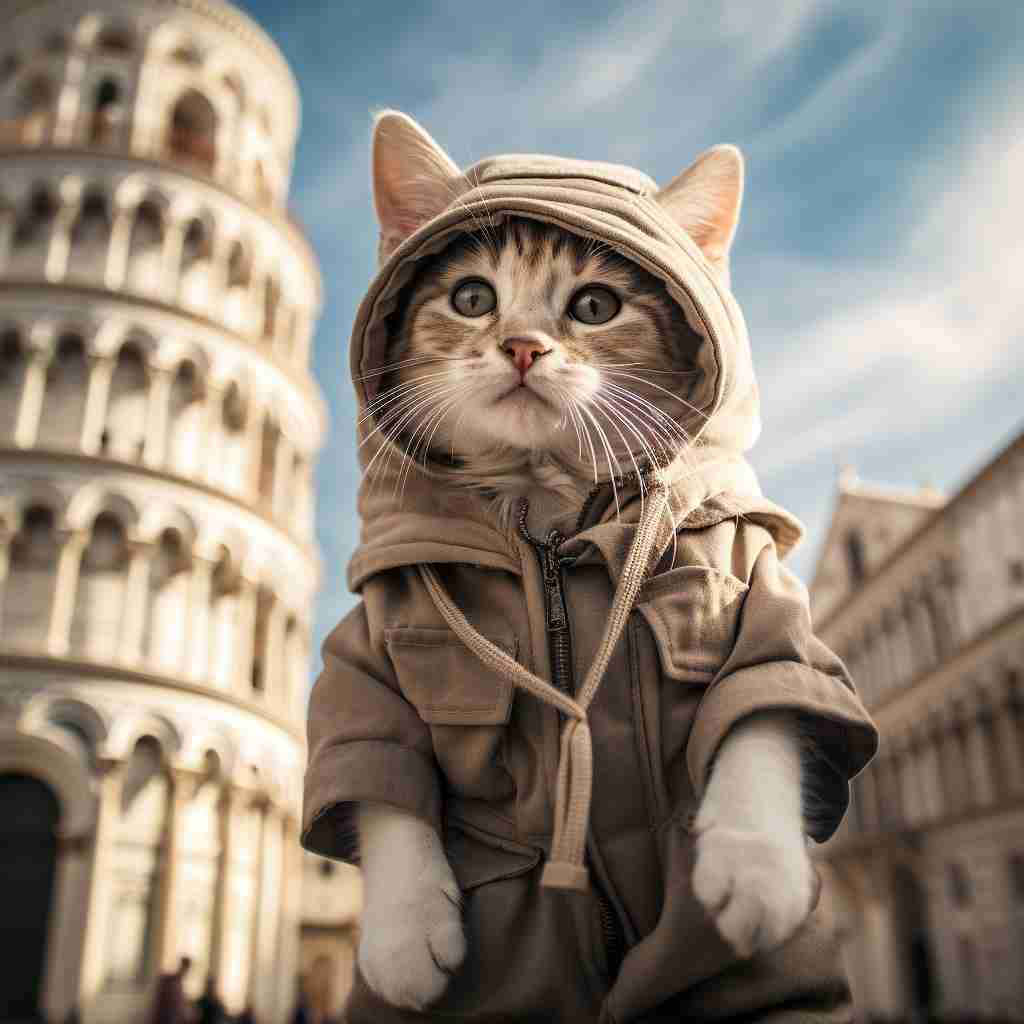 Seasoned Traveler Cute Cat Art Painting
