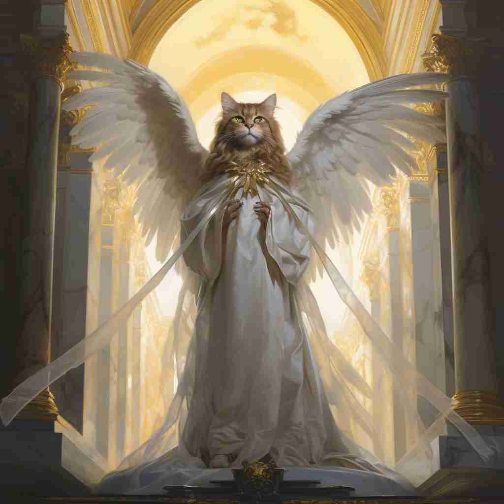 Ethereal Angel Cats In Canvas Paintings