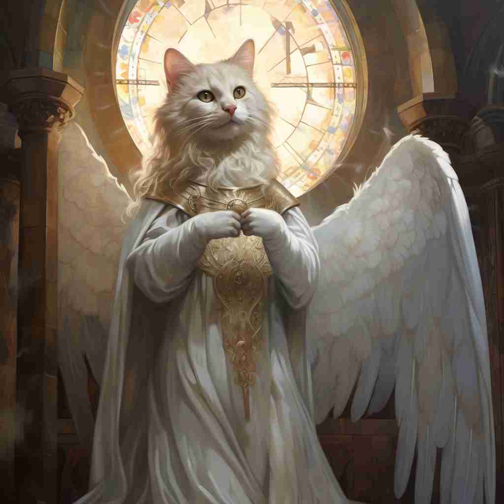Graceful Angel Funny Cat Digital Paintings