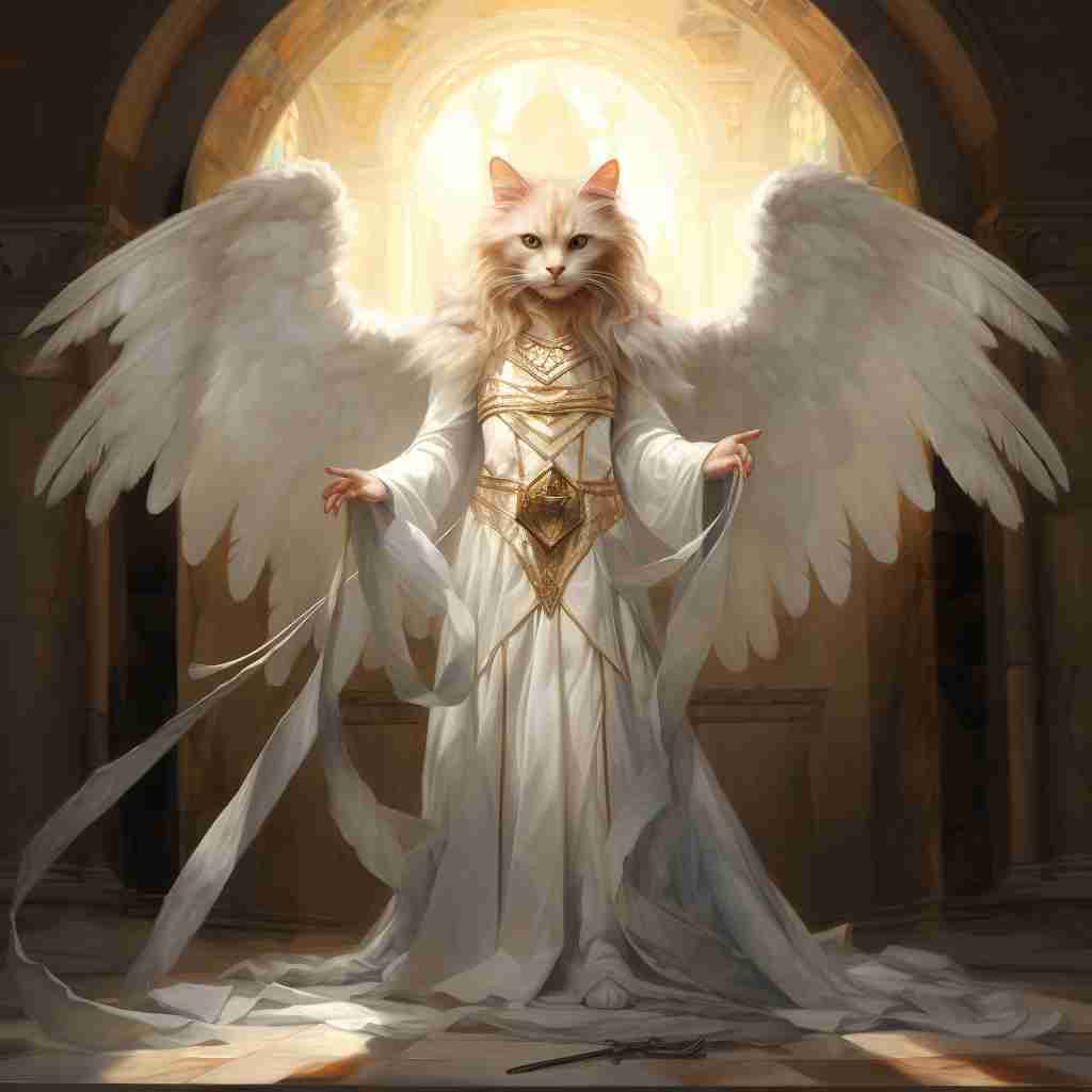 Sacred Guardian Simple Cat Digital Painting