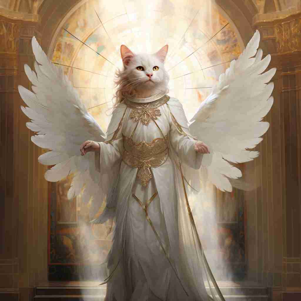 Benevolent Angel Cats In Art Paintings