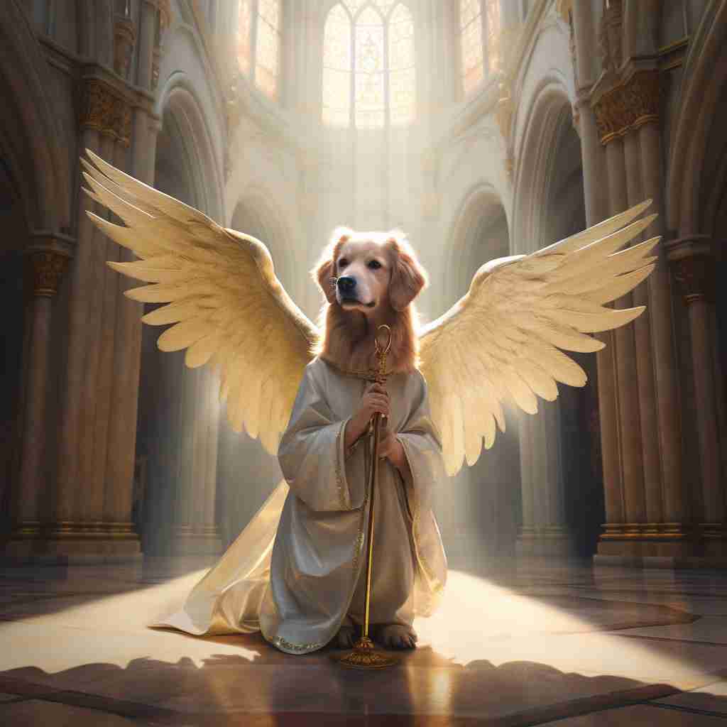 Personalised Dog Canvas Art Divine Guardian