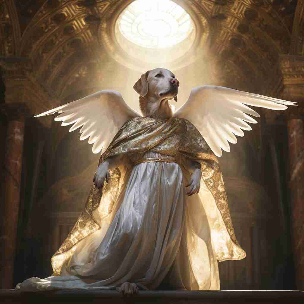 Dog Canvas Art Photo Custom Divine Angel