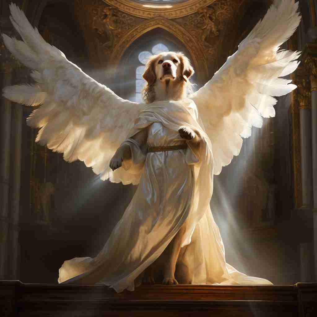 Pure Angel Funny Dog Canvas Picture