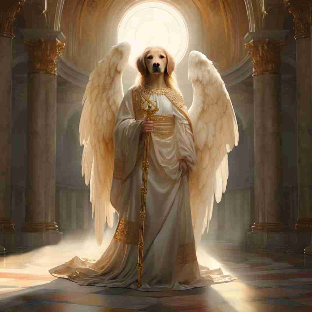 Ethereal Guardian Angel Canvas For Dogs Picture