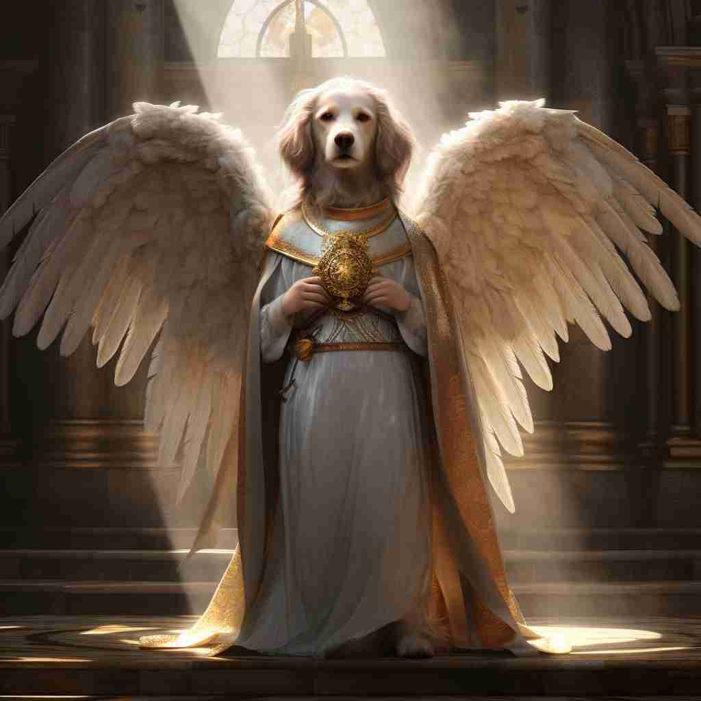 Timeless Angel Royal Dog Canvas Picture