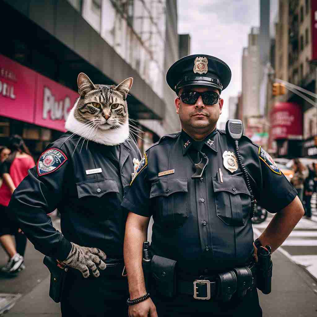 My Policeman Two Cute Cats Art Images