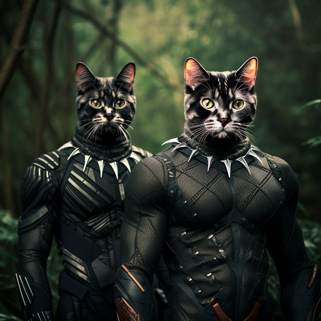 Cavapoo Owner Gifts: Black Panther Superhero Custom Pet Portraits