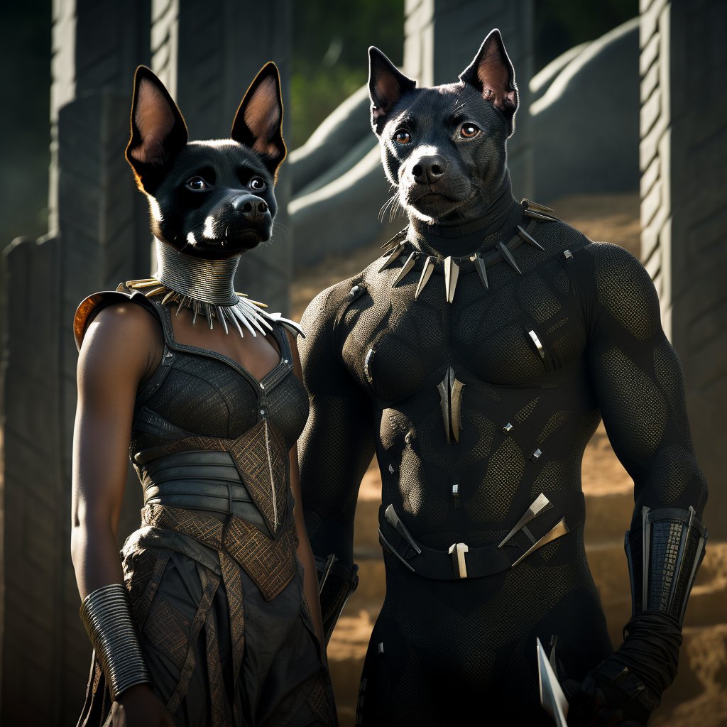 Bernedoodle Owner Gifts: Black Panther Custom Pet Portraits