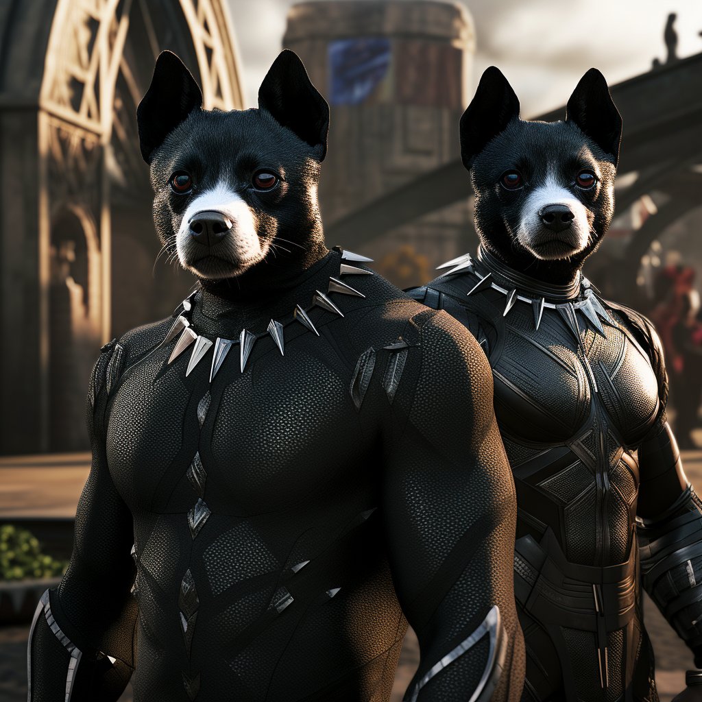 Custom Gift for Dog Lover: Black Panther Custom Pet Portraits