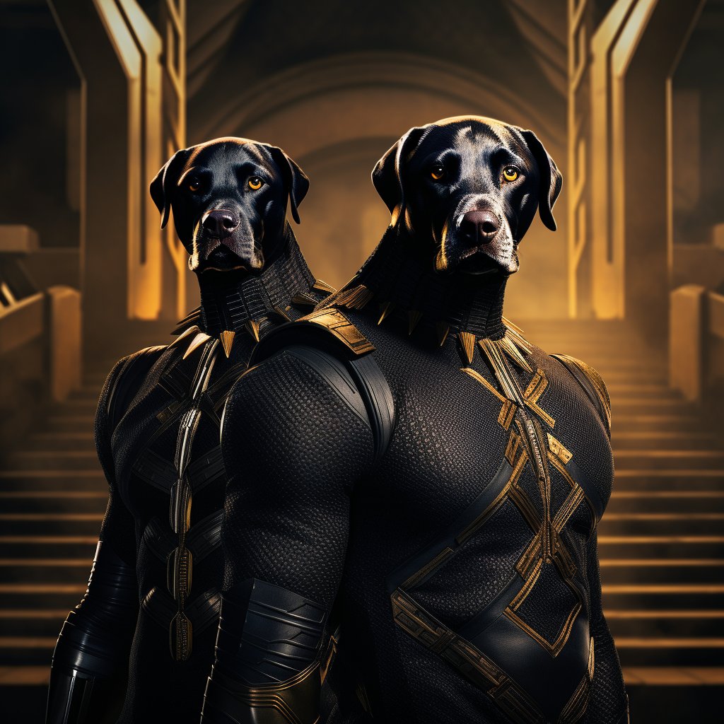 Black Lab Owner Gifts: Black Panther Superhero Custom Pet Portraits