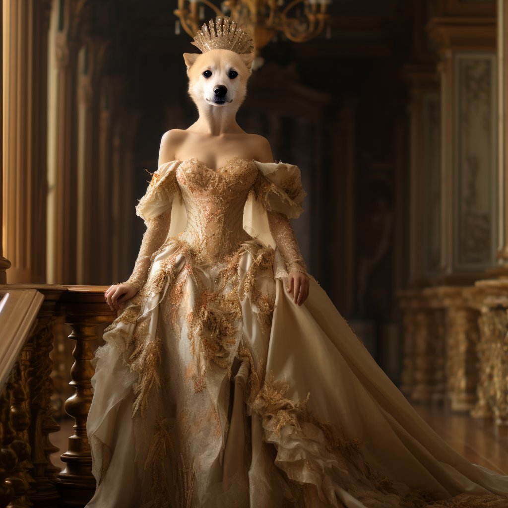 Renaissance Princess Custom Pet Portraits: Perfect Matching Gifts for Royalty