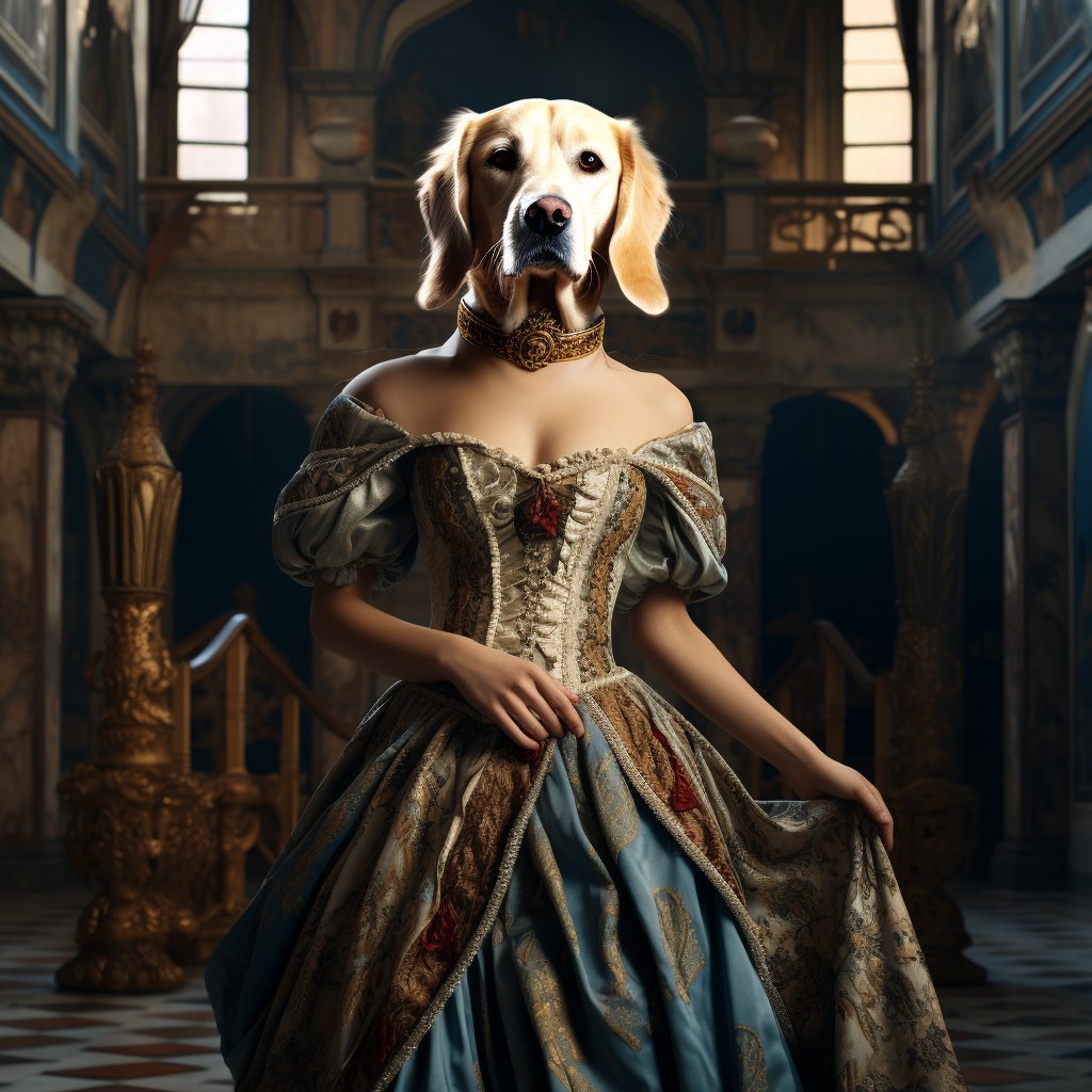 Beagle Royalty: Renaissance Princess Portraits for Beagle Enthusiasts