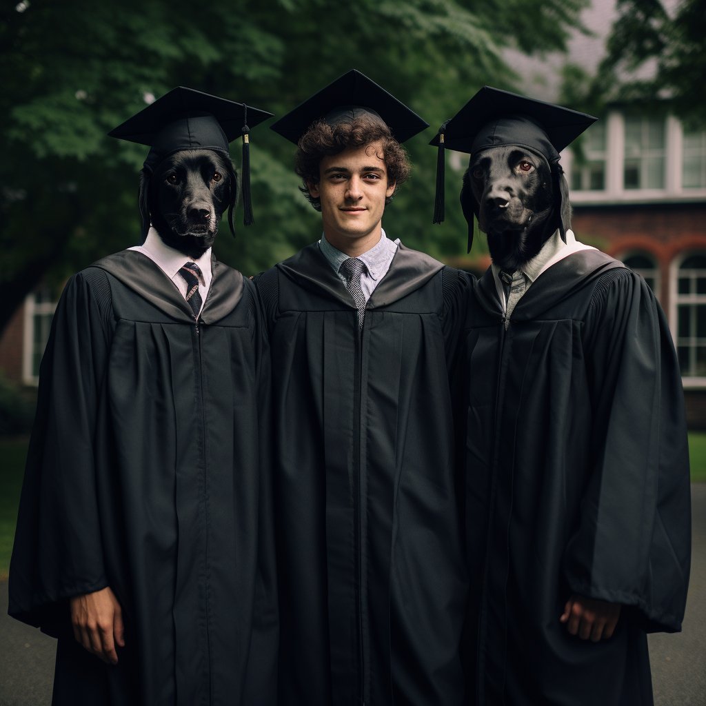 Dog Portrait Acrylic - Vibrant Graduation Celebrations