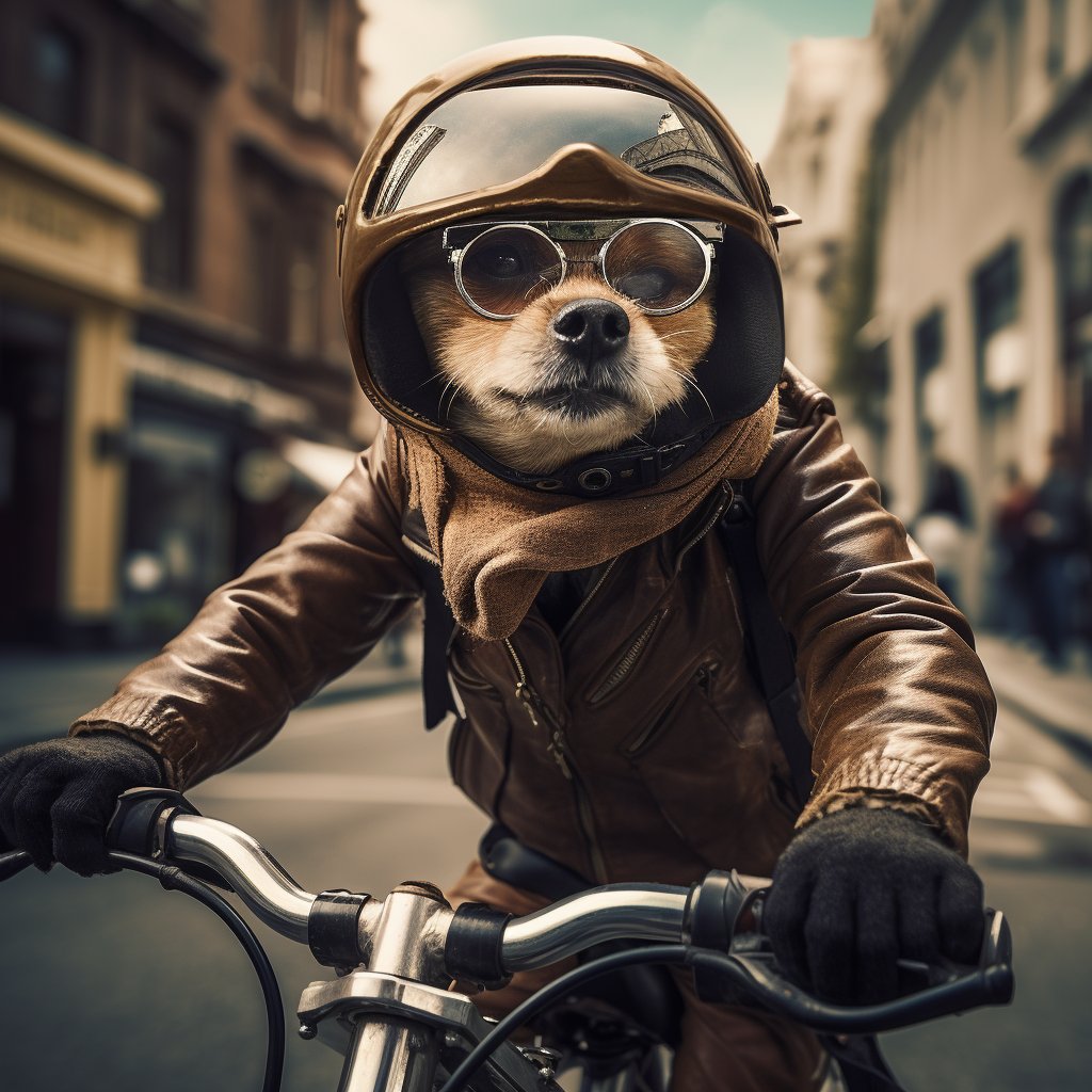 Etsy's Finest Dog Portraits - Cycling Elegance