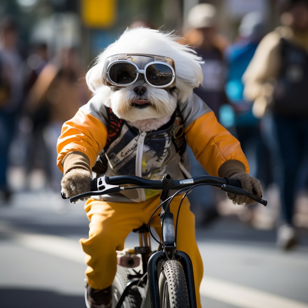 Custom Cycling Companions - Dog Portraits Tailored for You