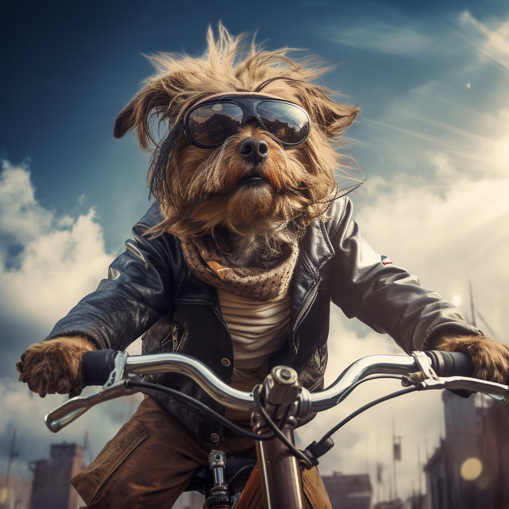 Regal Canines in Motion - Cycling Dog Portraits