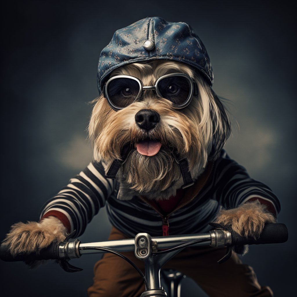Duke of Laughter - Funny Dog Portraits for Cyclists