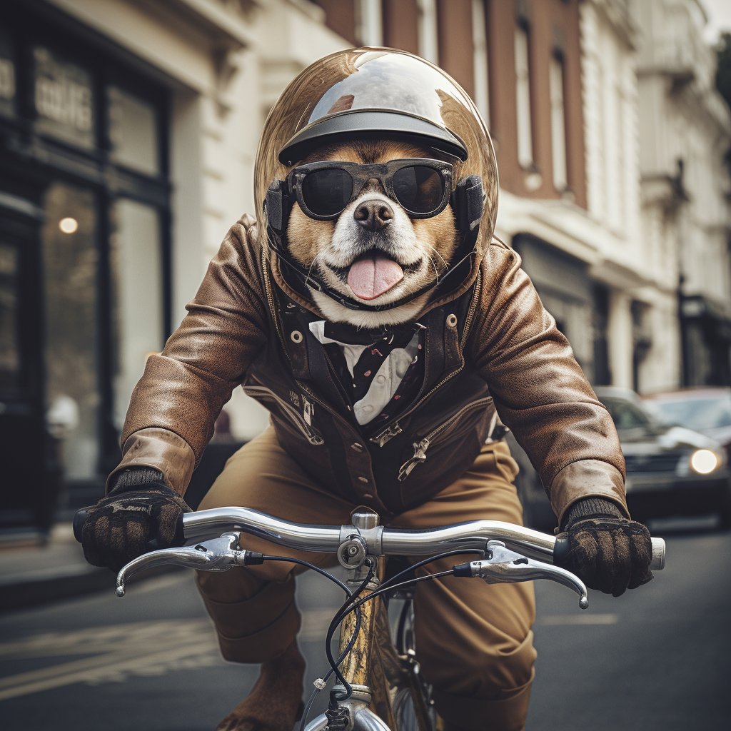Regal Ride - Majestic Dog Portraits for Cycling Enthusiasts
