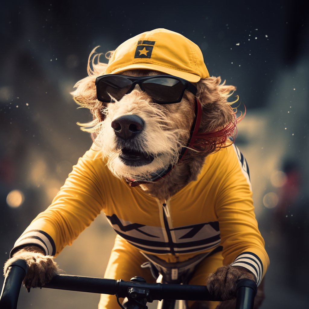 Royal Ride - Cycling Glory in Royal Dog Portraits