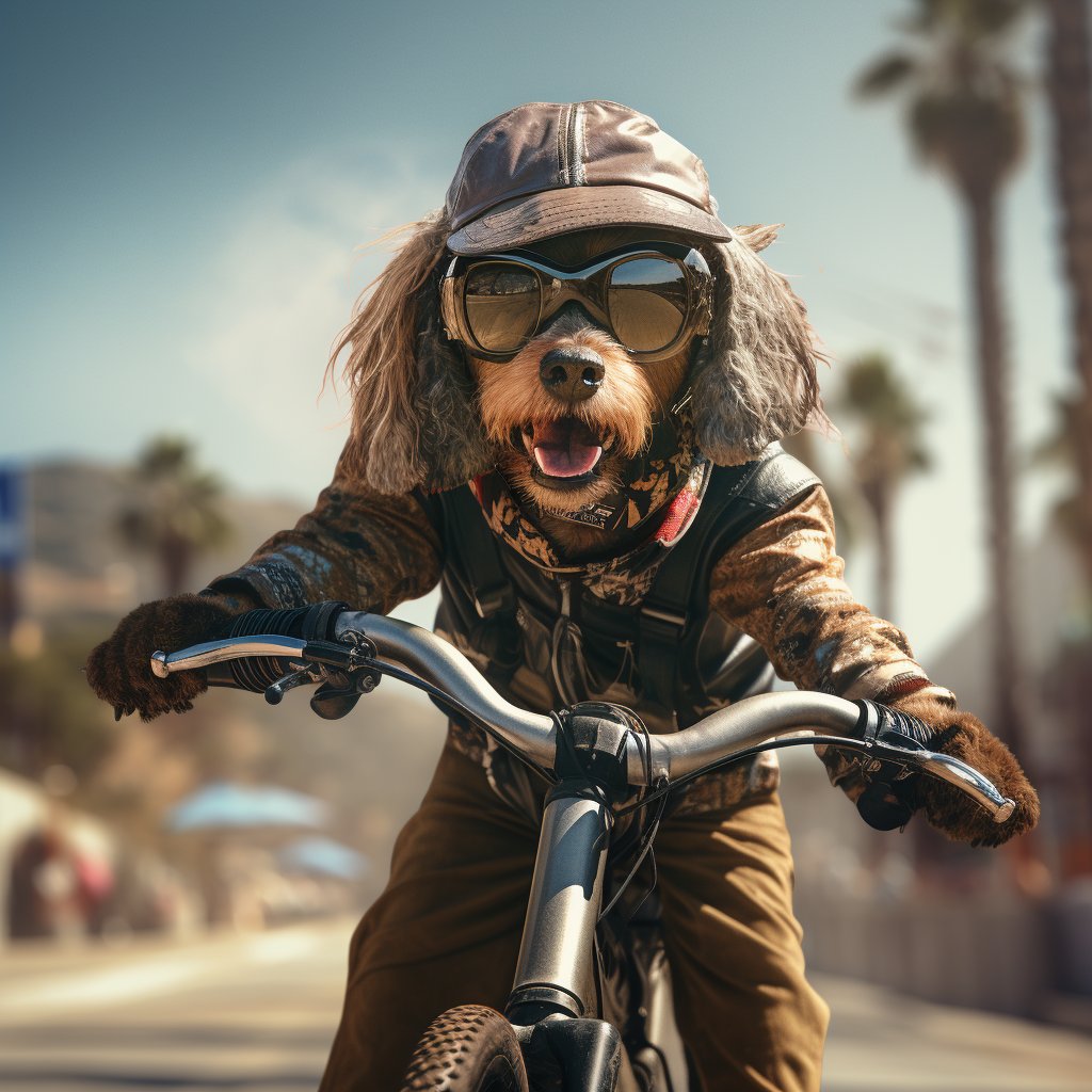 Cycling Canine Elegance - Dog Portrait Photo Collection