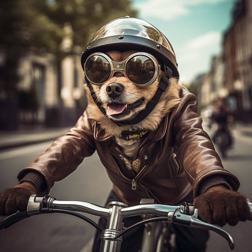 Tailored Elegance - Dog Custom Portrait for Cyclists