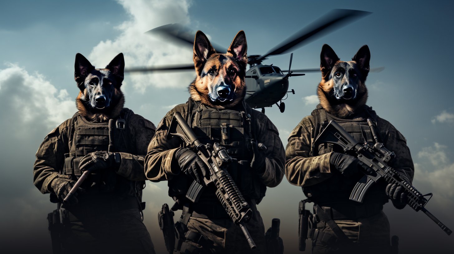 Forces Soldier Pet Portrait Blanket - Dynamic Canine Elegance in Motion