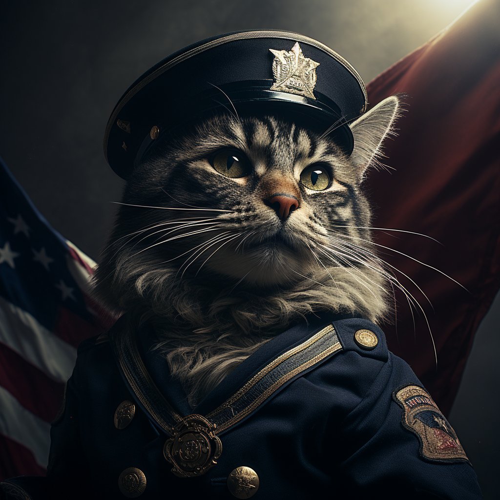 Black Cat Art - Shadowy Guardians of the Navy
