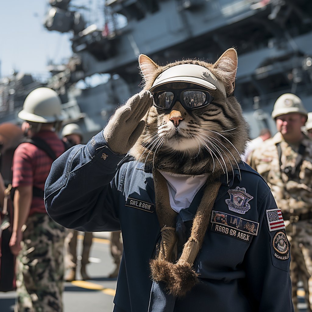 Cat Fan Art - Salute to Feline Sailors
