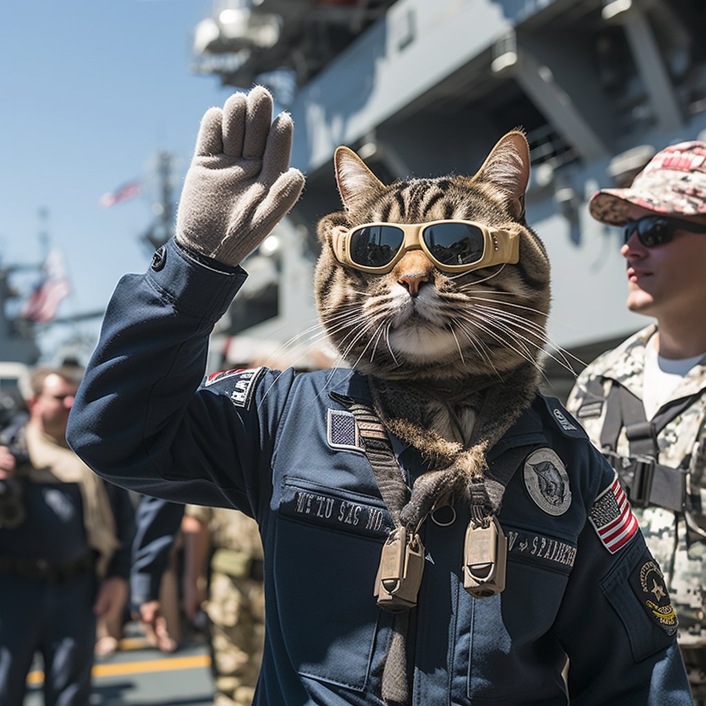Kitten Art - Little Paws, Big Navy Dreams