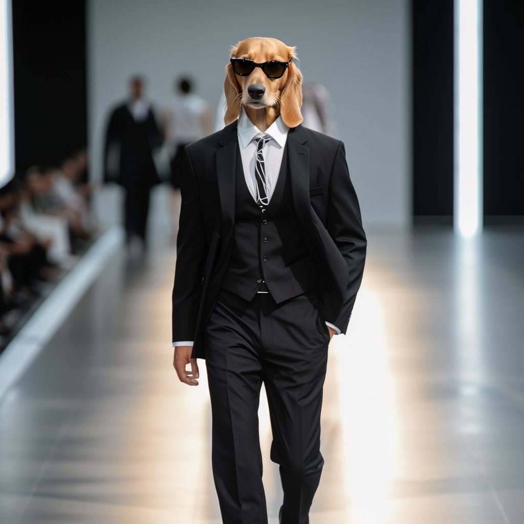 Elegant Canine Canvas: Artistry Unleashed with Furryroyal in a Dashing Suit