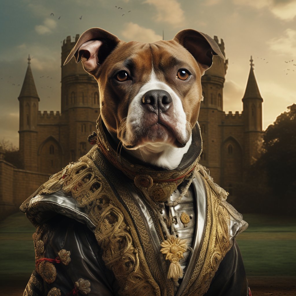 Painting Majesty: King Portrait with a Dog's Grace