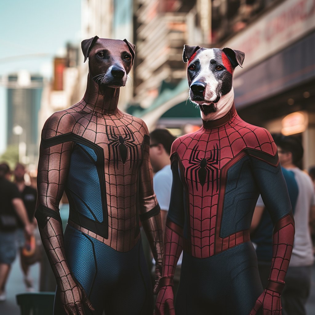 Canine Canvas Brilliance: Furryroyal's Stylish Spider-Man Pet Portrait