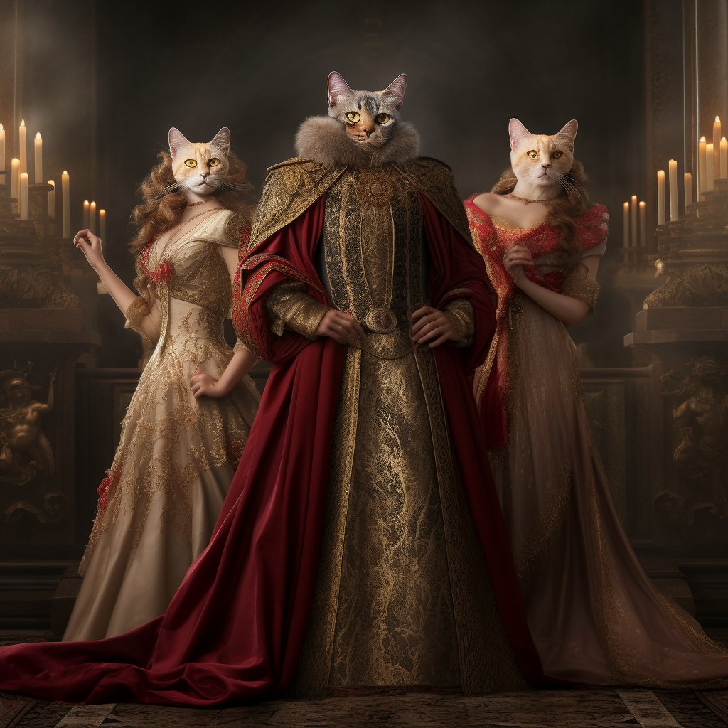 Dapper Whiskers Extravaganza: Cool Cat Paintings Redefining Furryroyal's Swagger