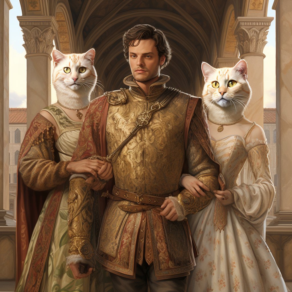 Regal Majesty Unveiled: Custom Royal Cat Portrait