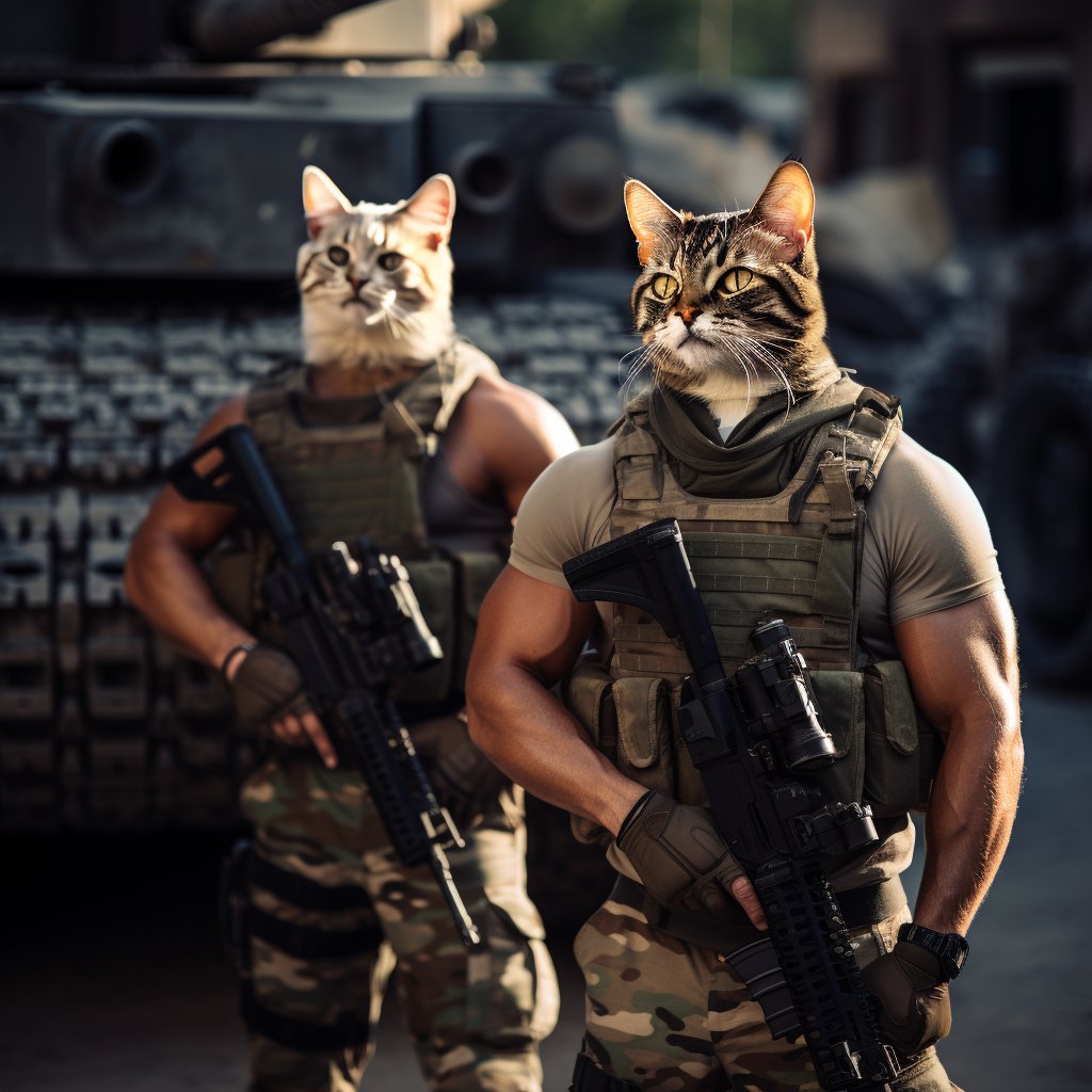 Ink and Unity: Furryroyal's Tank Crew in Custom Pet Line Drawing