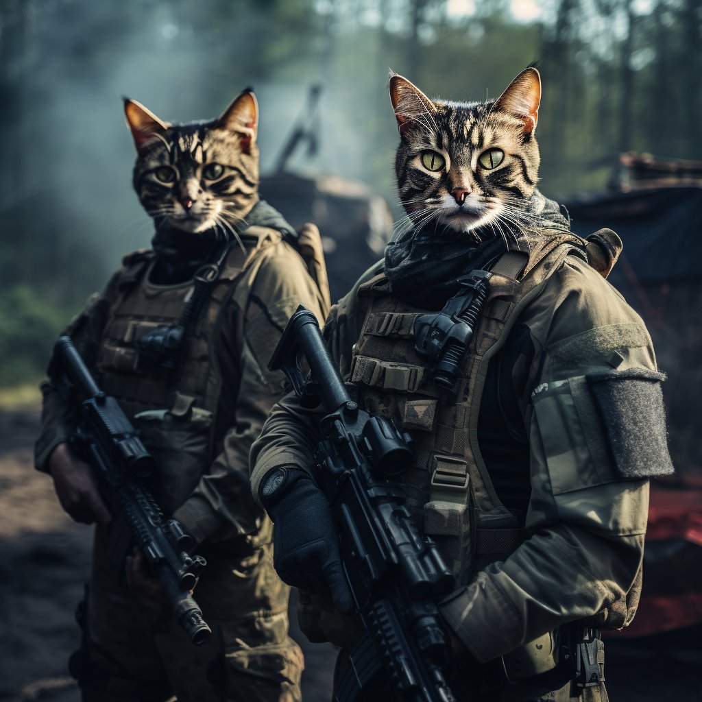 Paws and Unity: Custom Cat Portraits Celebrating Furryroyal's Squad