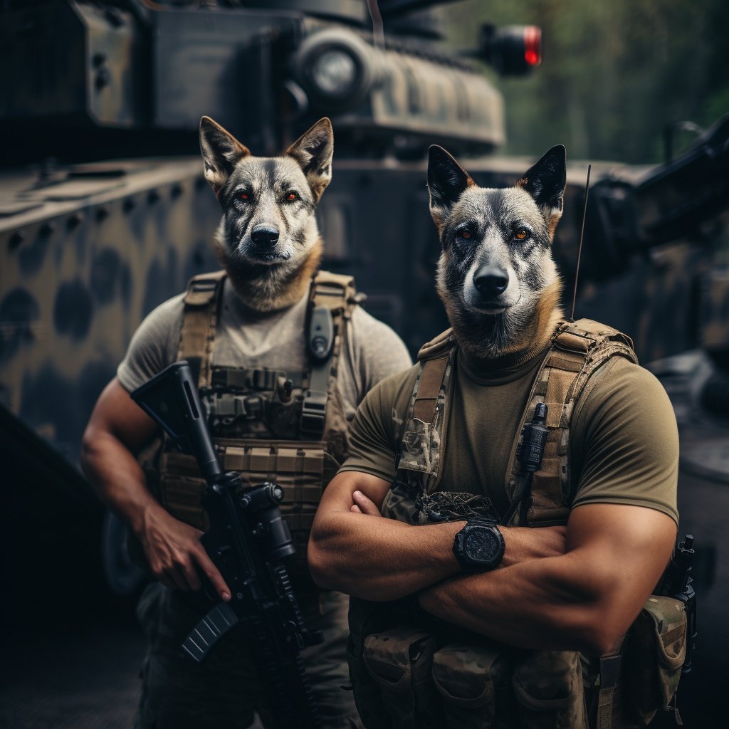 Digital Harmony: Furryroyal and Soldiers in Cat Portraits